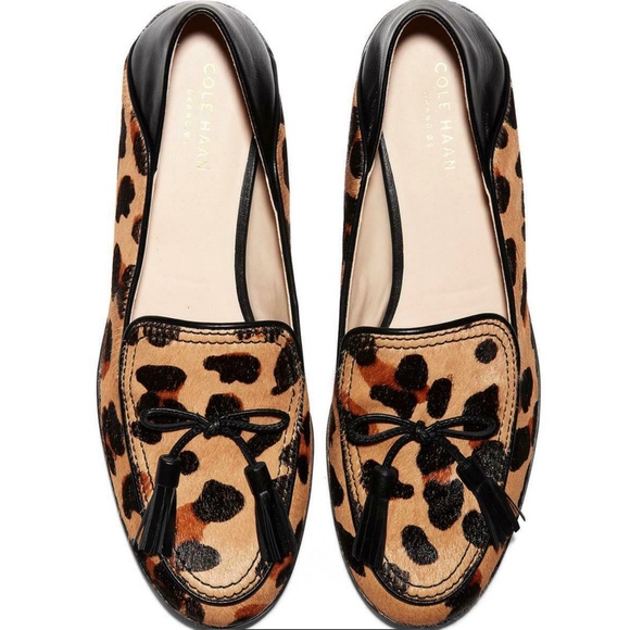 Cole Haan pinch tassel leopard loafer flat mules - Picture 16 of 16
